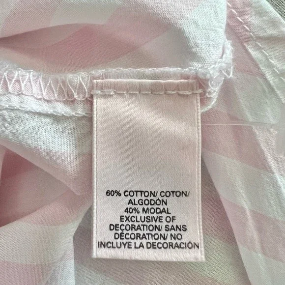 Victoria's Secret Pink White Striped Pajama Nightgown Nightshirt L - Picture 6 of 6